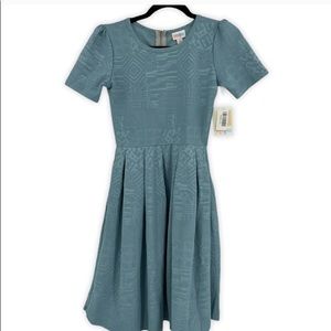 Lularoe Amelia Dress Aztec Tribal Blue Pockets XS